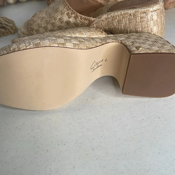 Circus NY By Sam Edelman Ilyse Platform Sandal in Bleached Beechwood, Sz 9.5 - Picture 9 of 11